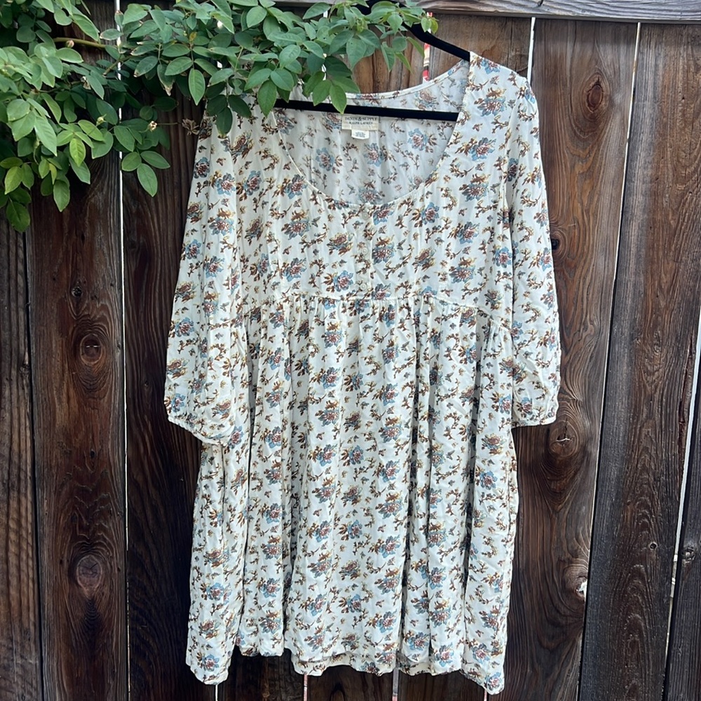 Denim & Supply Ralph Lauren Floral Dress - Cream and Brown